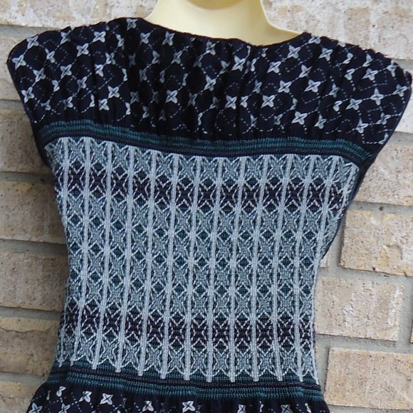 SIZE S. Max Studio Smocked V-neck Fit & Flare Dress. - Picture 13 of 16